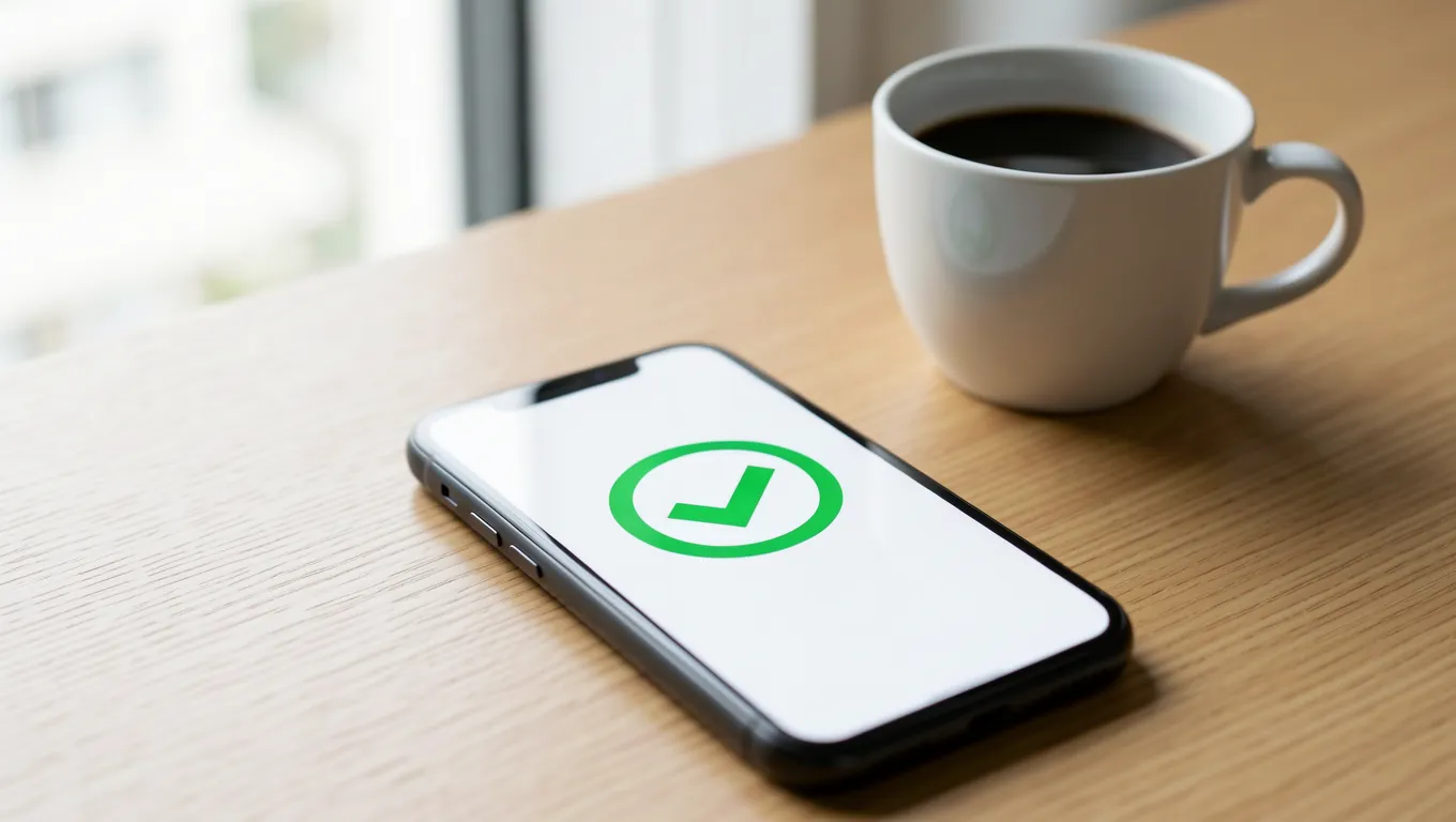 Smartphone showing successful immediate personal loans approval status.