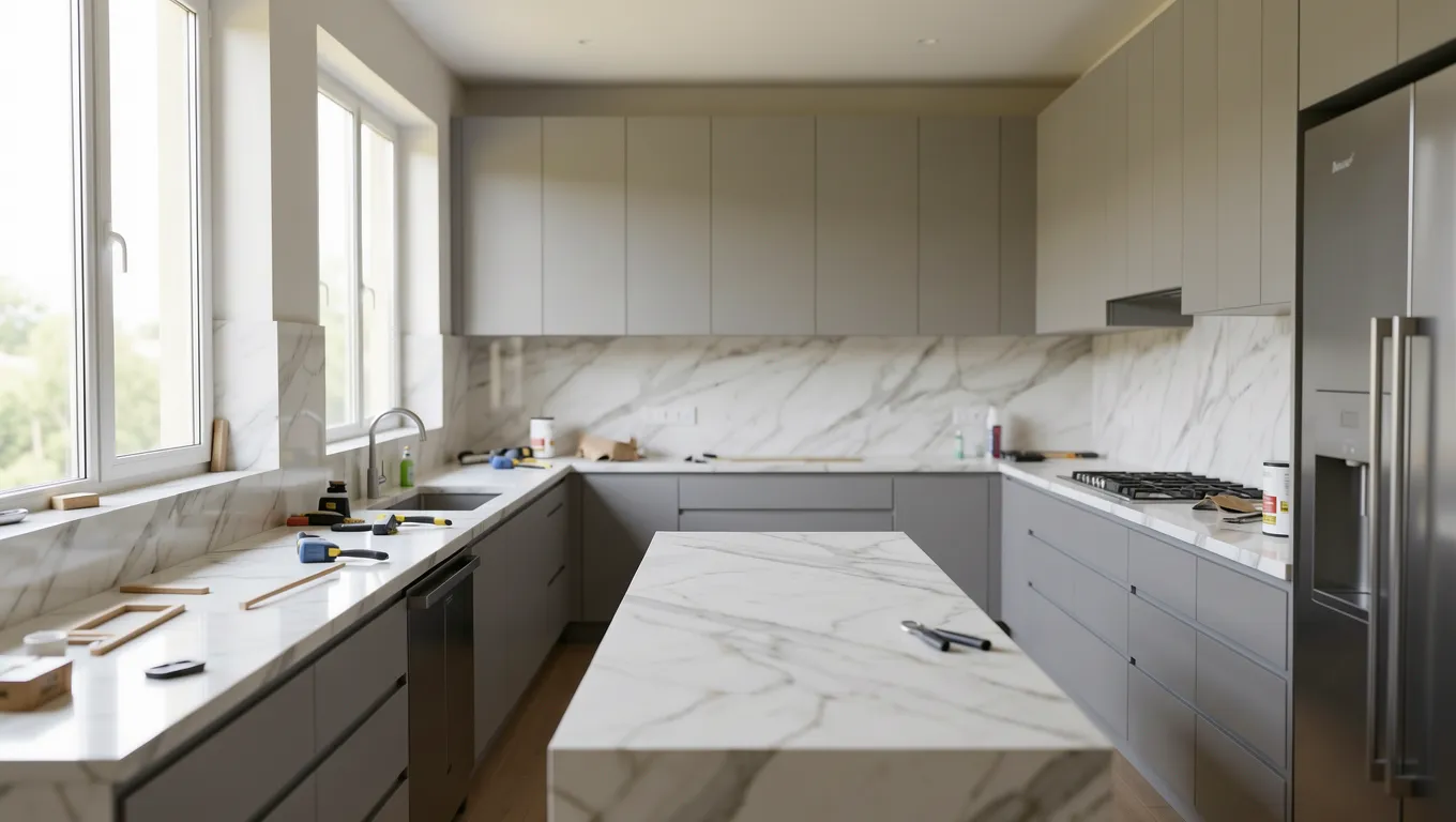High-end home improvement project showing a renovated kitchen for personal loans purposes.
