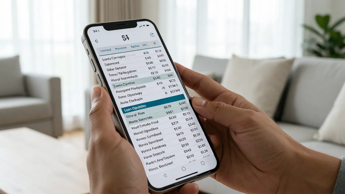 Reviewing no credit check personal loans online via mobile device