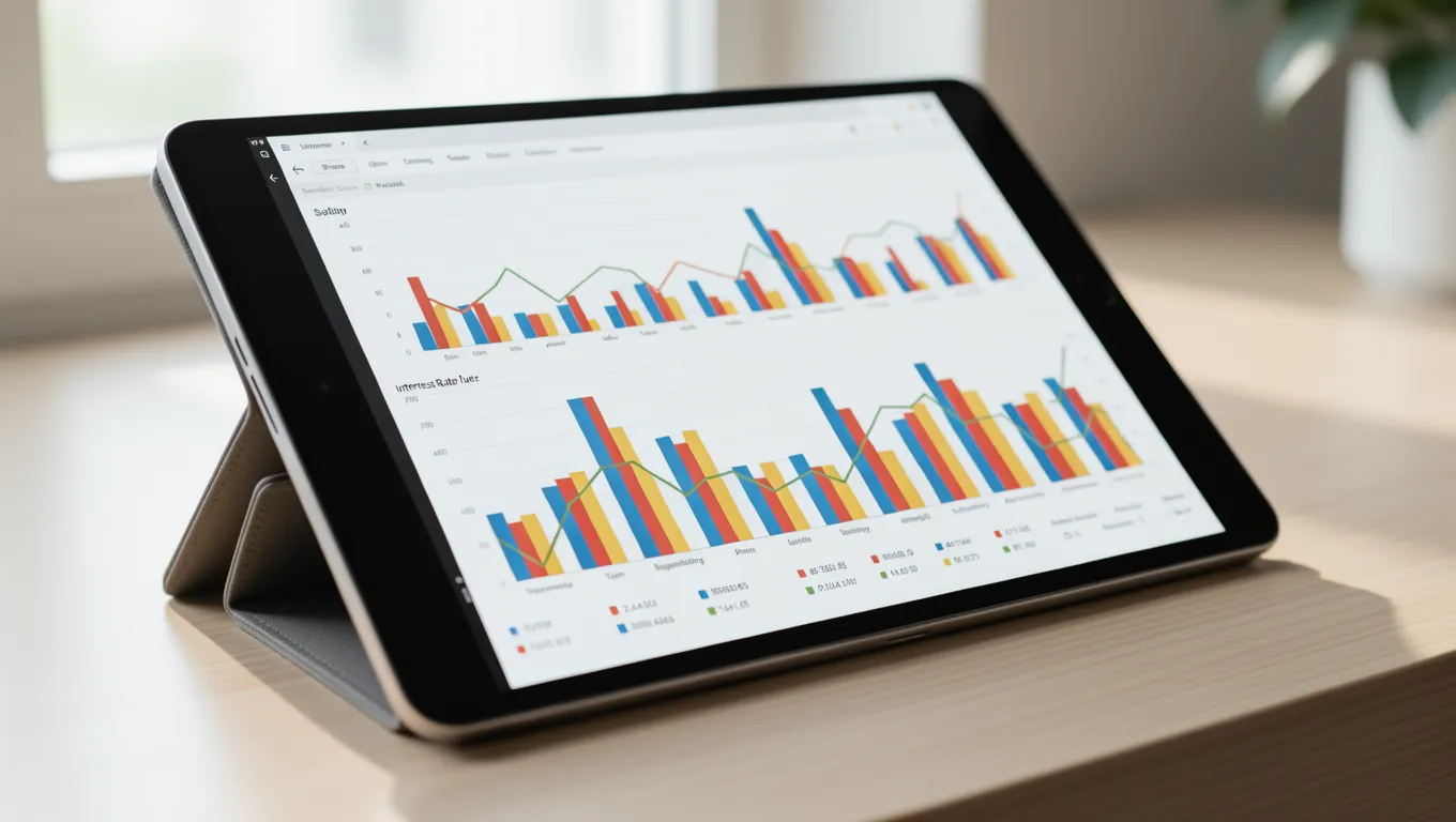 Digital interface showing personal loan rates comparison trends in 2026