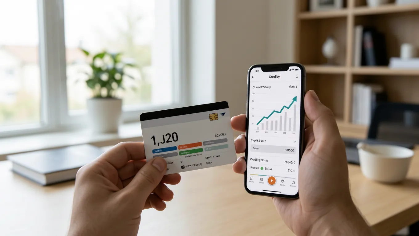 Smartphone showing a growing credit score for personal loans for bad credit