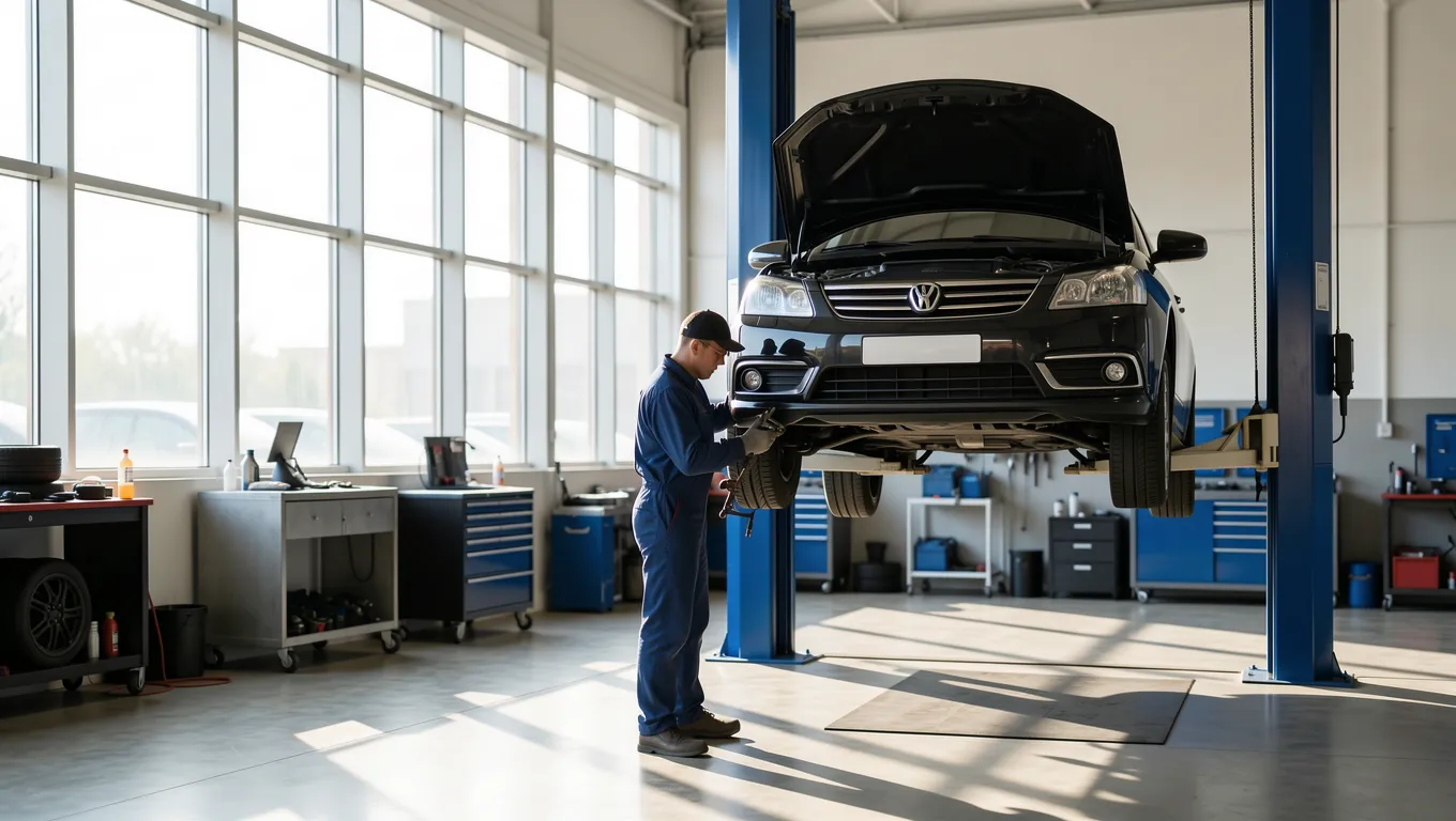 Mechanic performing essential work during a personal loans for car repair session.