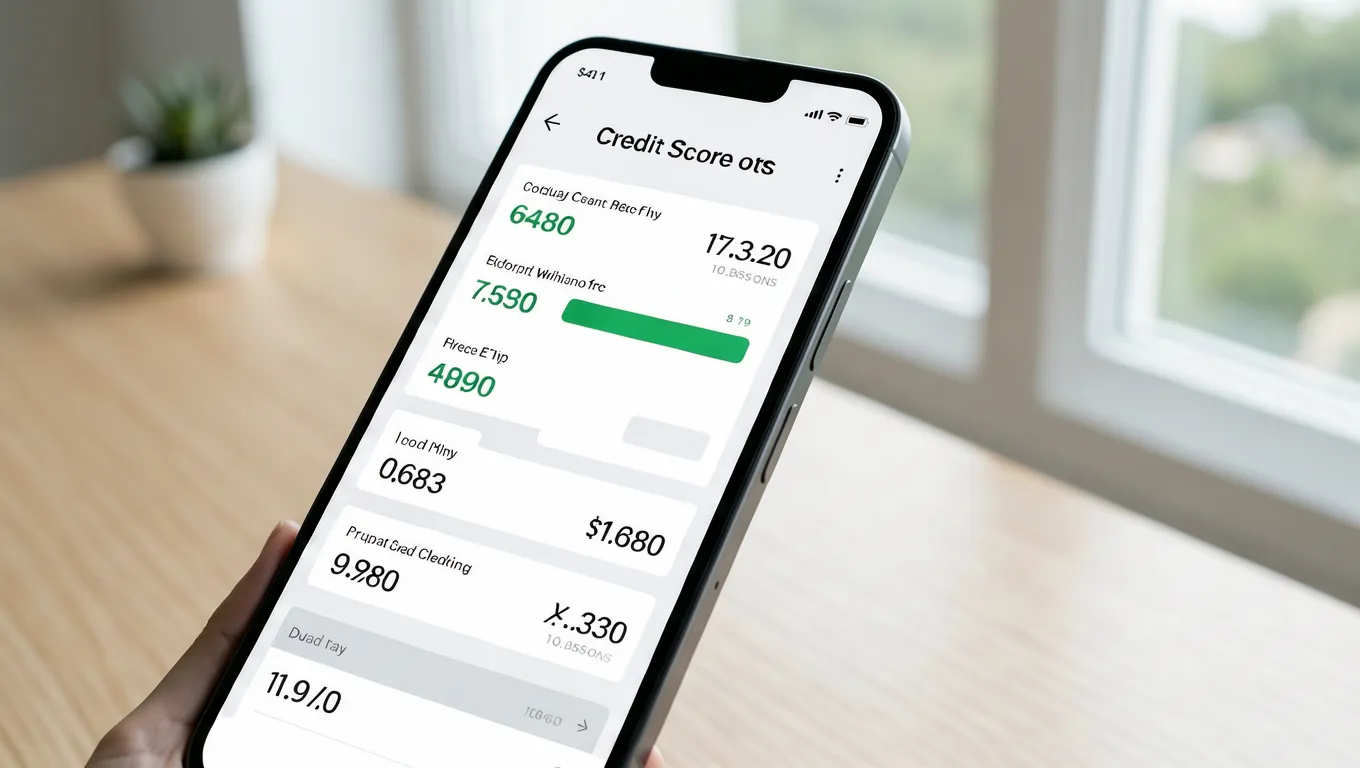 A digital credit score dashboard displaying financial health for personal loans with low credit score.