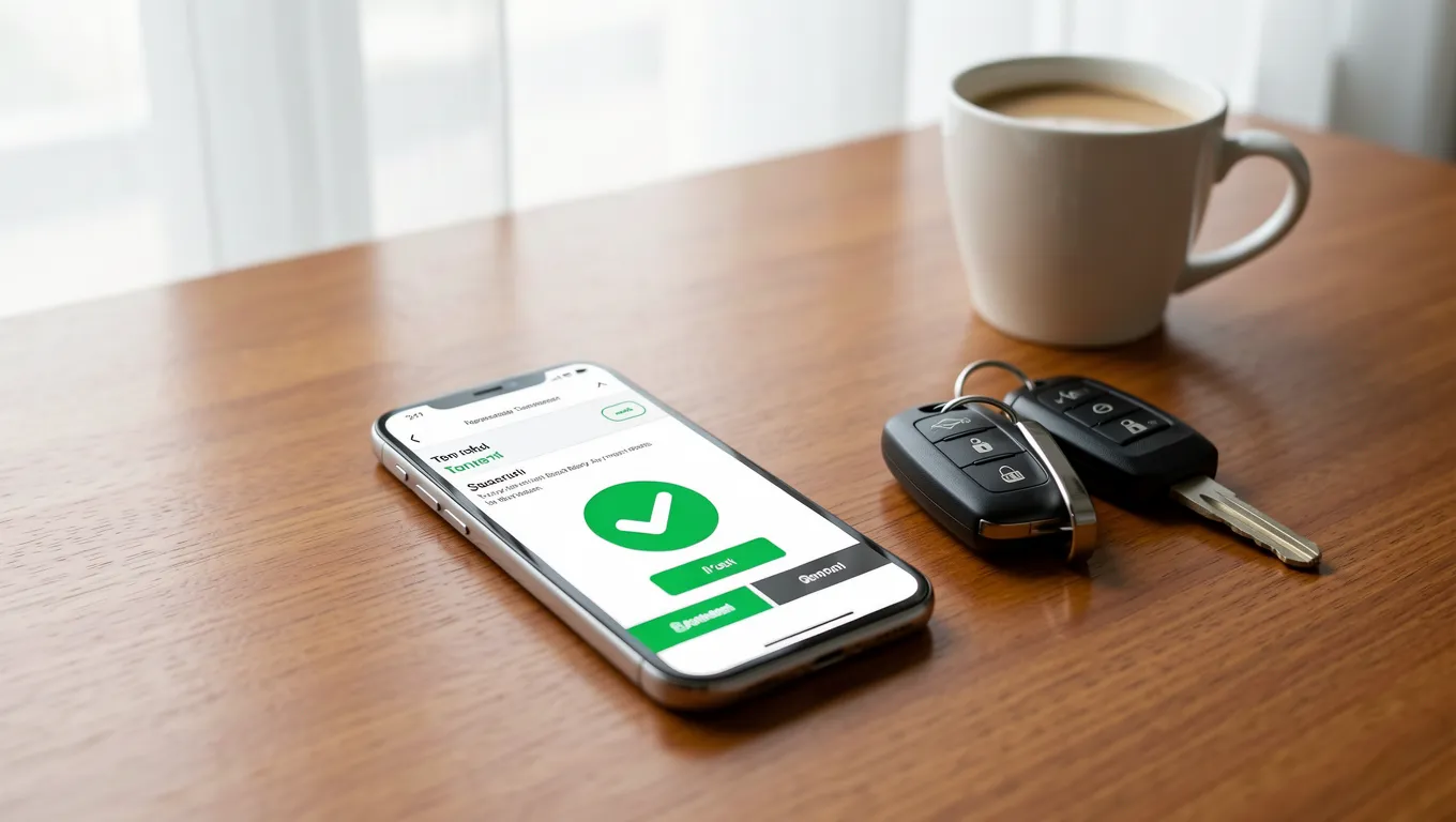 Smartphone displaying a successful transaction for same day personal loans