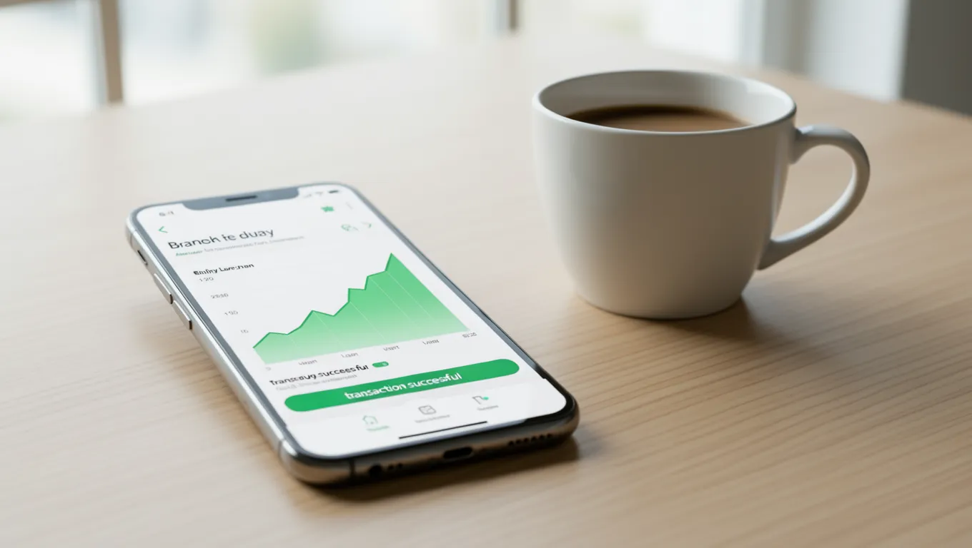 Smartphone showing a successful transaction for small cash loans online