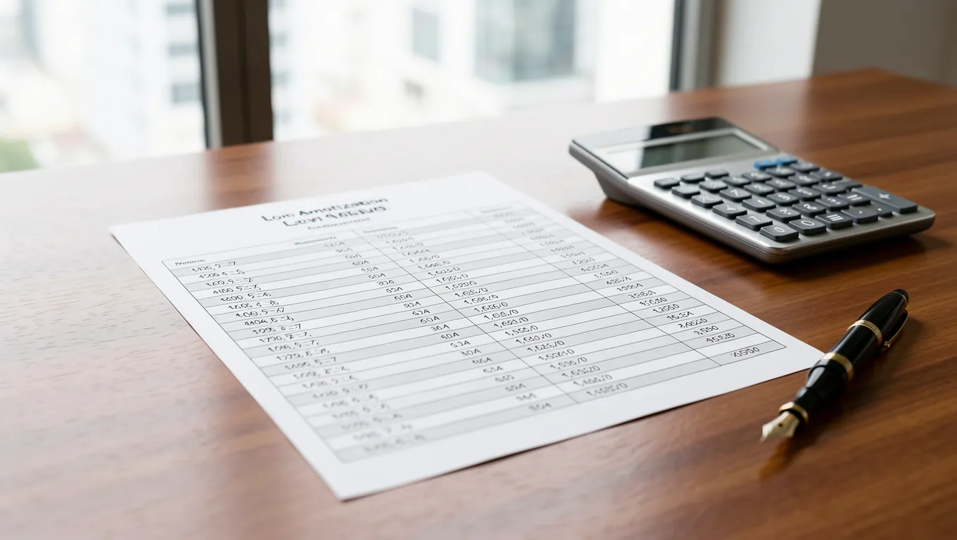 A detailed view of a financial planning workspace showing an unsecured installment loan repayment schedule.