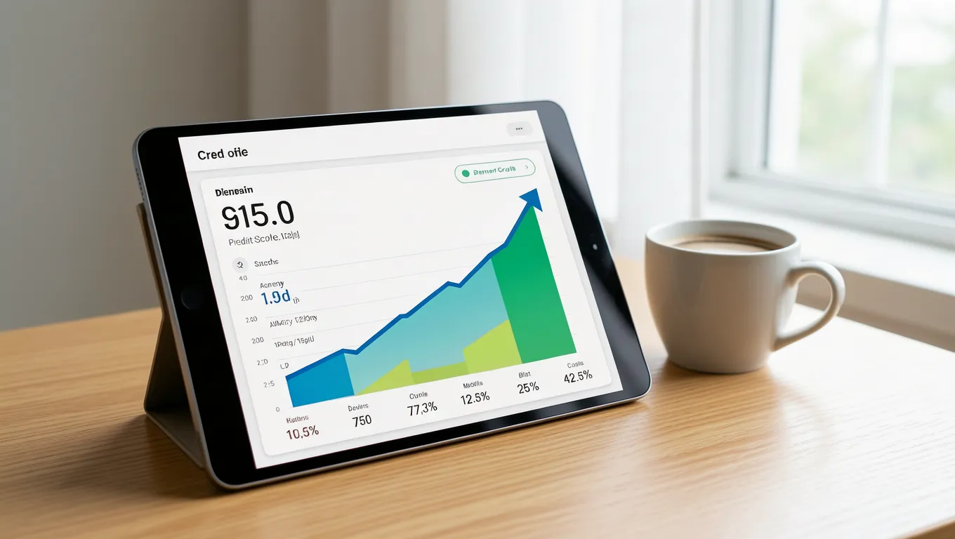 Digital credit score dashboard showing improvement for unsecured loans for bad credit